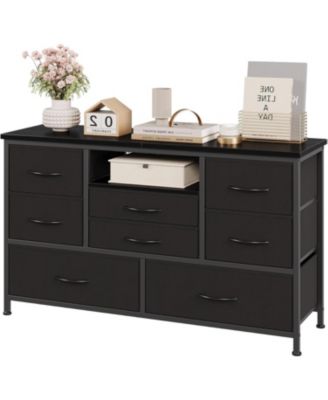 8-Drawer Dresser TV Stand with RGB LED Lighting & Power Outlet, 2 USB Ports