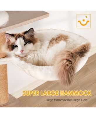3-in-1 Cat Tree with Litter Box Enclosure, Scratching Posts, Feeding Bowls, and Toy Sticks