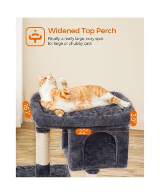 26.4-Inch Cat Tower with 2 Cat Caves, Scratching Posts, Compact Indoor Cat Tree