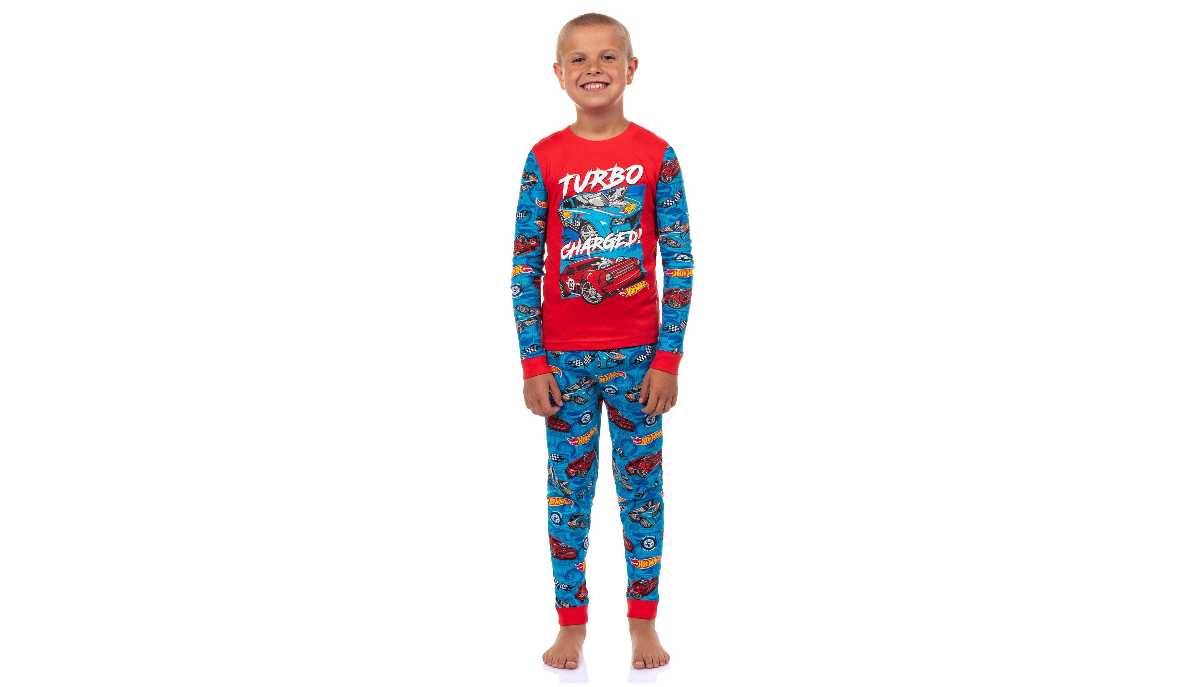 Hot Wheels Boy's (4-14) Pajamas Turbo Charged Tight Fit 2-Piece Kids Sleep Set