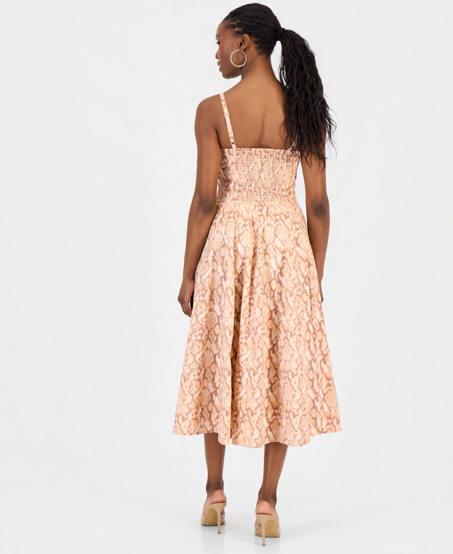 Petite Printed Cotton Midi Dress