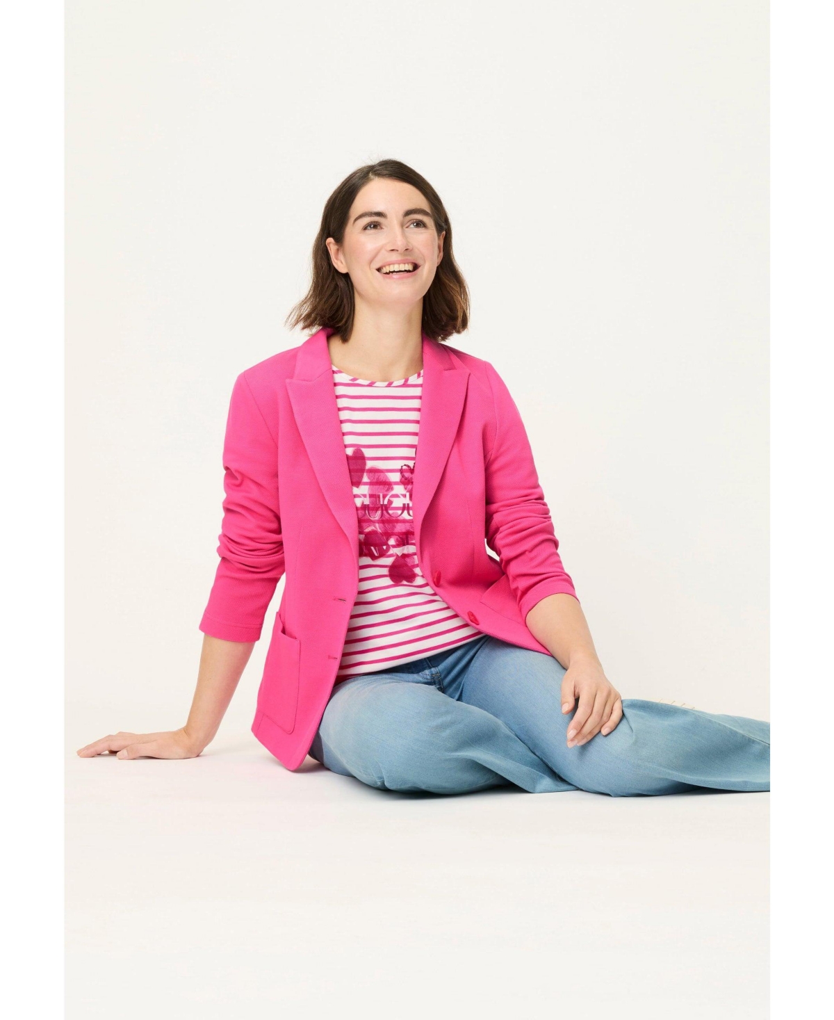 Olsen Women's Stripe & Hearts Print T-Shirt