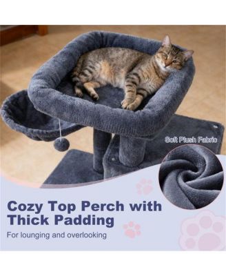 33.5" Cat Tree with 2 Tier Condo, Sisal Posts & Anti Toppling Device