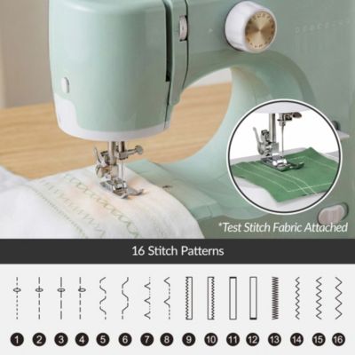 55-Piece Sewing Machine Kit for Beginners, w/ 16 Stitch Patterns, Double Stitching
