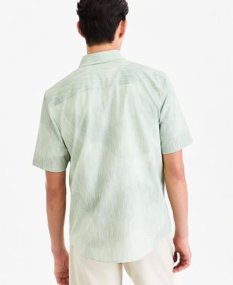 Alfani Men's Short-Sleeve Textural Wave Shirt