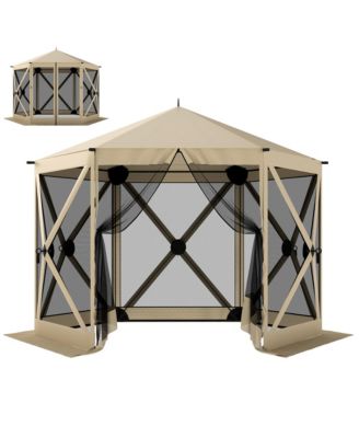 10 x 11 ft Pop Up Gazebo Screen Tent, Inst Camping Canopy