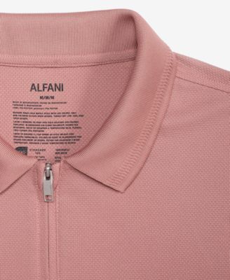 Men's Ottoman Short Sleeve Textured Quarter-Zip Polo Shirt