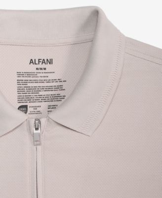 Men's Ottoman Short Sleeve Textured Quarter-Zip Polo Shirt