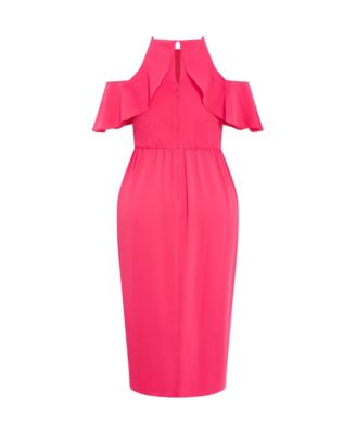 Women's Plus Size Love Siren Ruffle Shoulder Dress