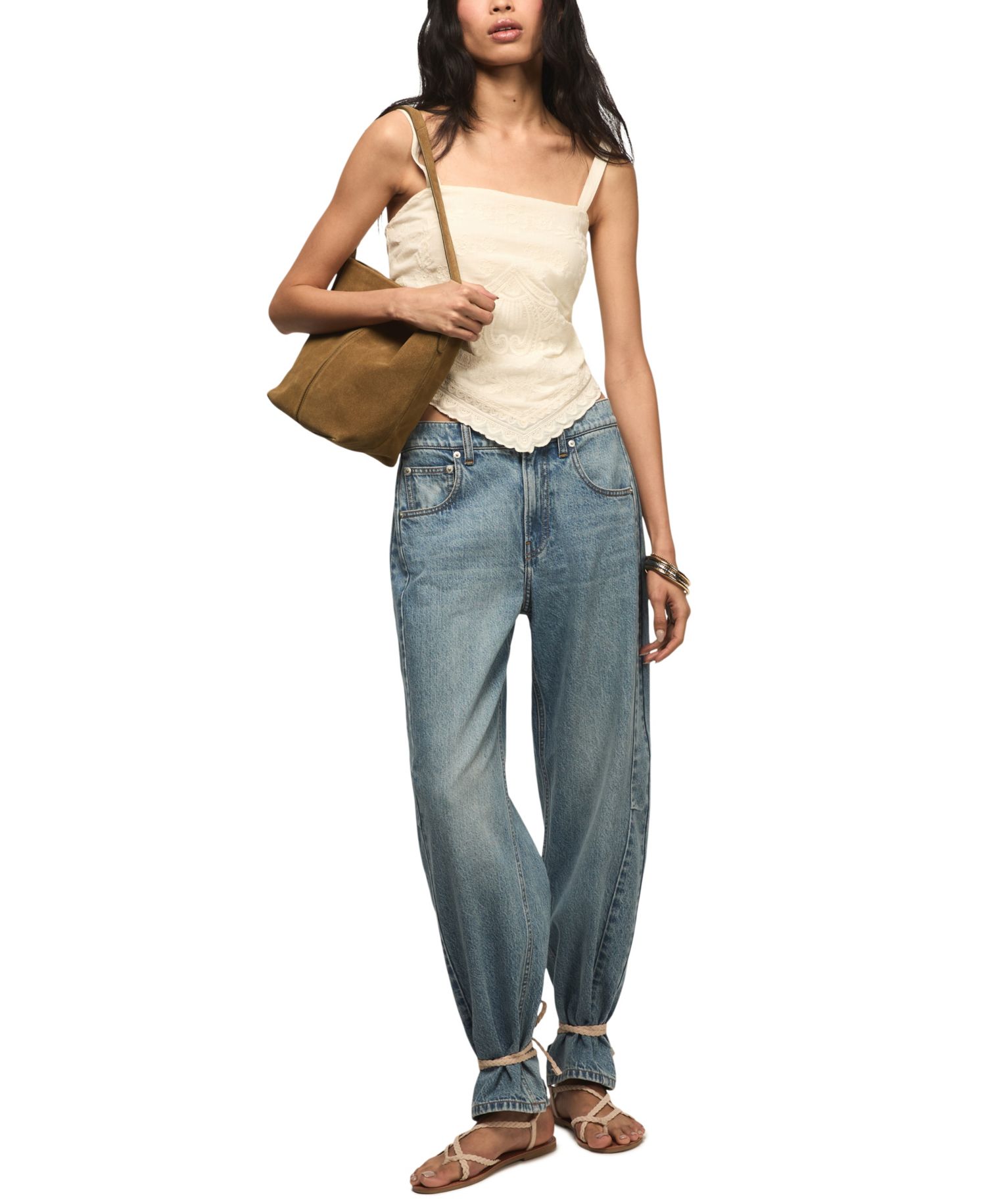 Women's Festival Embroidered Square Neck Top