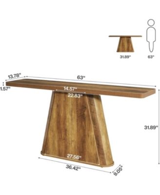 63-Inch Long Entryway Table, Wooden Sofa Table Behind Couch, Farmhouse Console Furniture for Entrance, Hallway, Foyer, Living Room