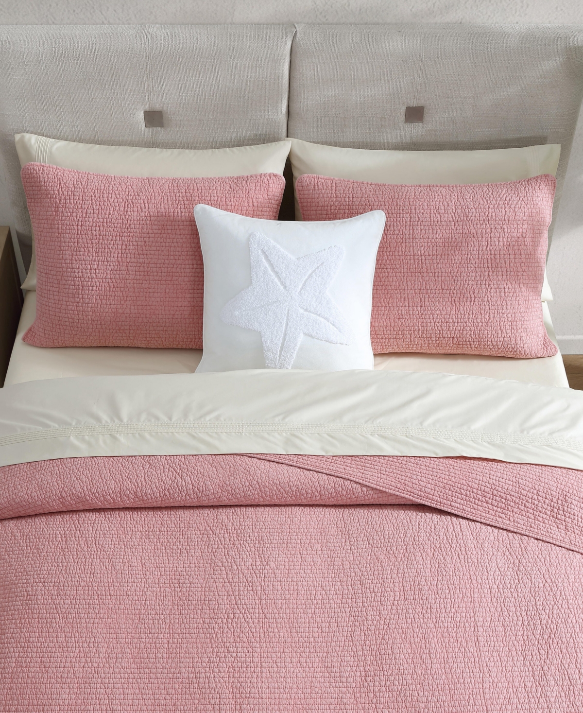 Nautica Seashore Stitch Cotton Reversible 2-Pc. Quilt Set, Twin