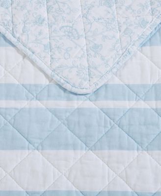 Seafront Stripe Cotton Reversible 2-Pc. Quilt Set, Twin