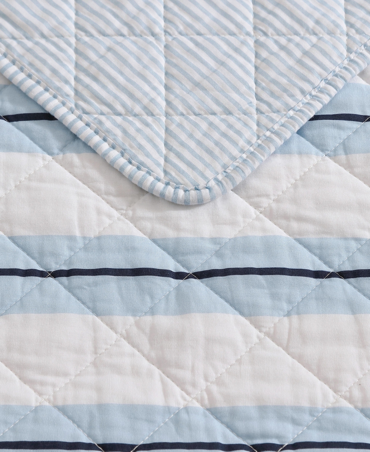 Nautica Tim Stripe Cotton Reversible 3-Pc. Quilt Set