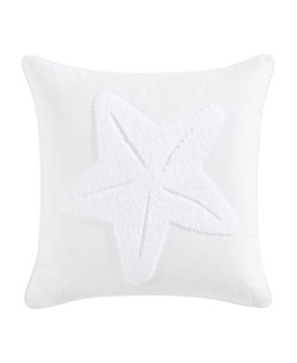 Starfish Loop Embroidered Square Decorative Pillow, 20" x 20"