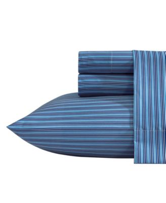 Alden Stripe Printed Microfiber 4-Pc. Sheet Set, Full