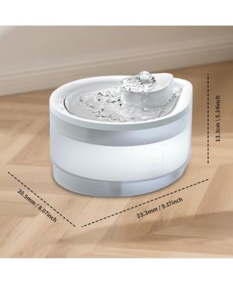 White Water Drop Pet Fountain, 2500ML Automatic Circulation Cat Dog Dispenser