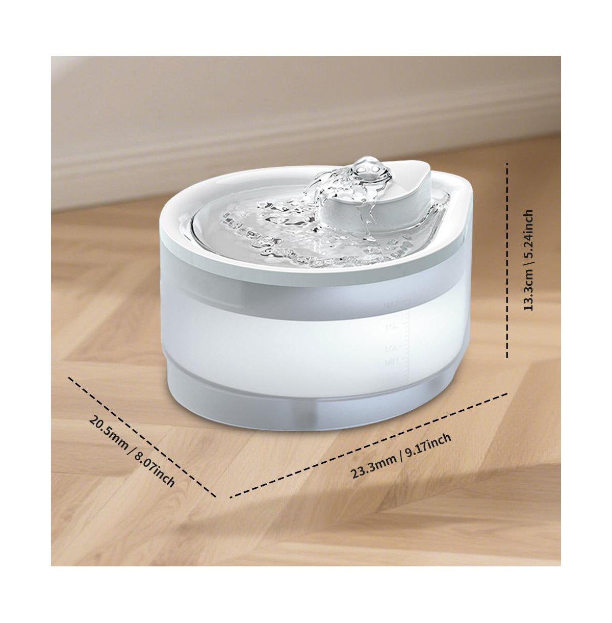 Aostirmotor White Water Drop Pet Fountain, 2500ML Automatic Circulation Cat Dog Dispenser