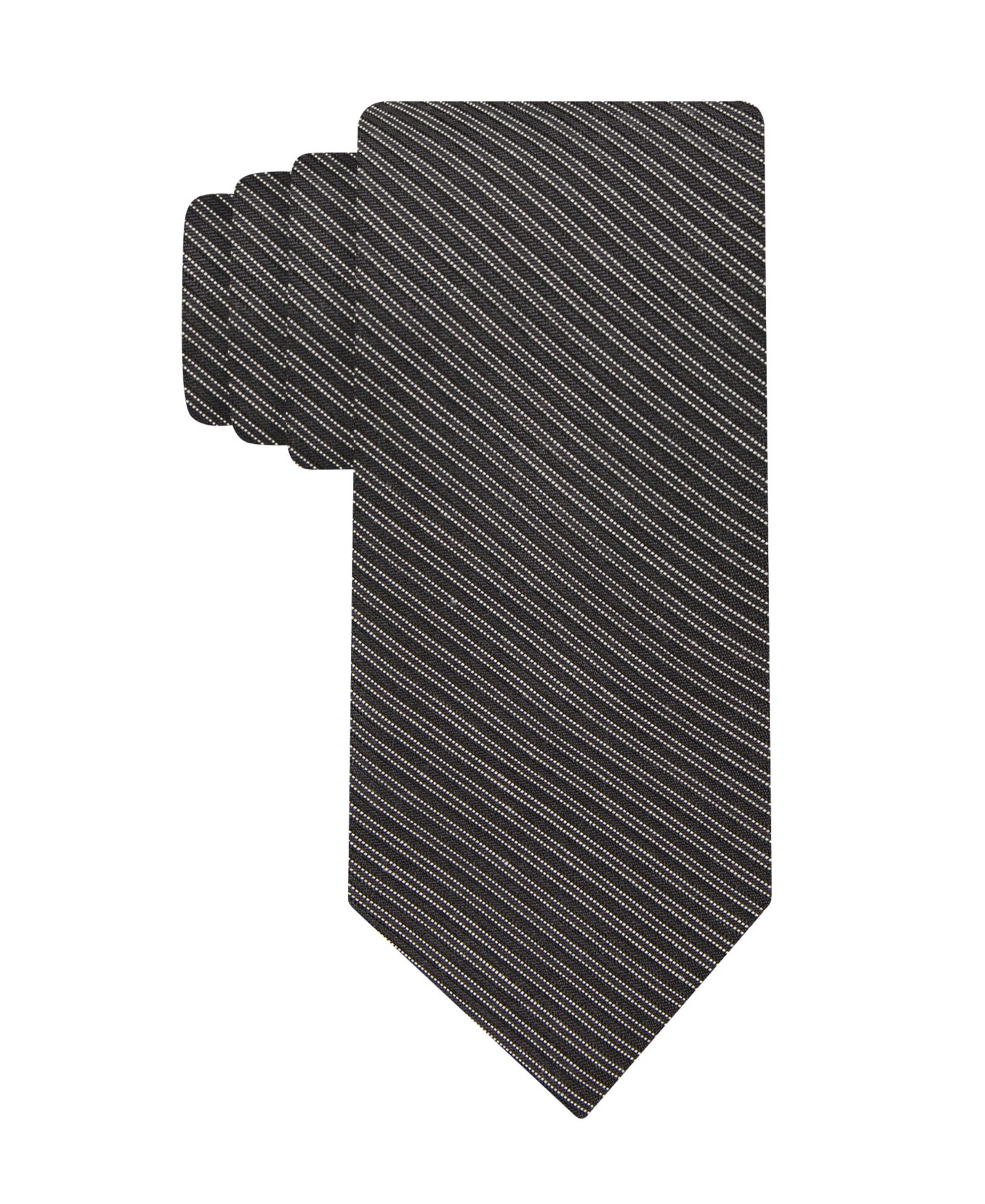 Мужские галстуки Calvin Klein Fontana Stripe Pattern Tie, цвет: Чёрный — фото 1