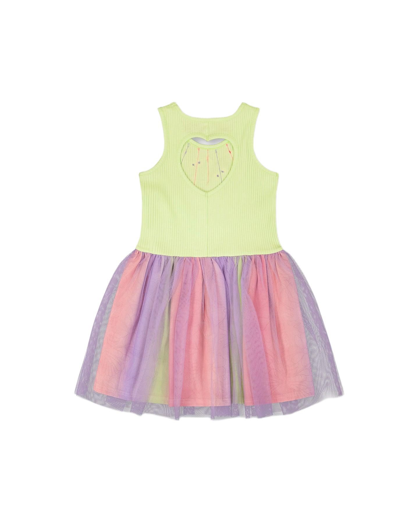 Платье Deux par Deux Sleeveless Bi-Material Dress для девочек, цвет: Лаймовый зелёный — фото 2