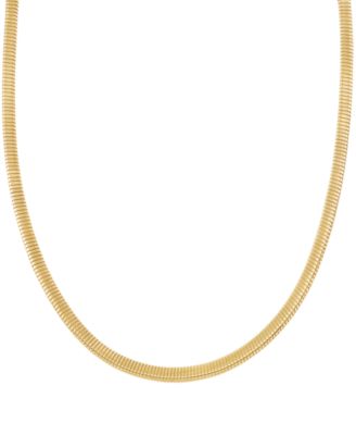 Lightweight Tugogas Omega 18" Chain Necklace in 18k Yellow Gold-Plated Sterling Silver