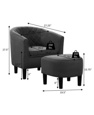 27.75" Polyester Roosevelt Accent Chair with Ottoman