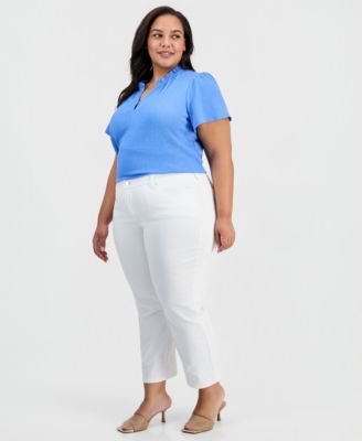 Plus Size Lexington Straight-Leg Cropped Jeans
