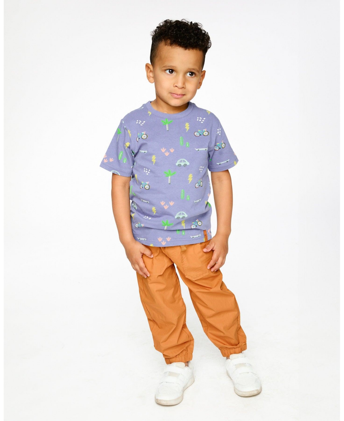 Deux par Big Boys Cotton Jersey T-Shirt Blue Bicycle Print