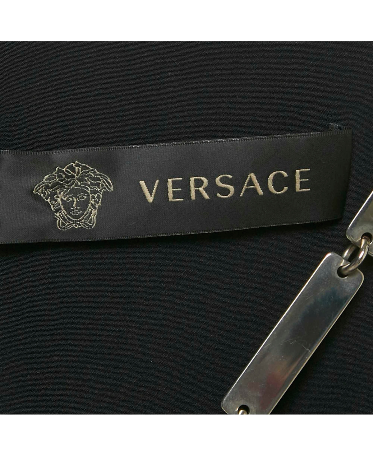Pre-Owned Versace Women's Silk Metal Detail Short Dress