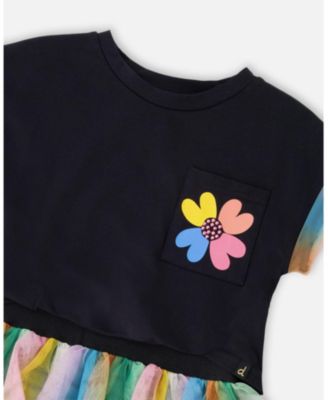 Toddler Girls Cotton and Mesh Dress