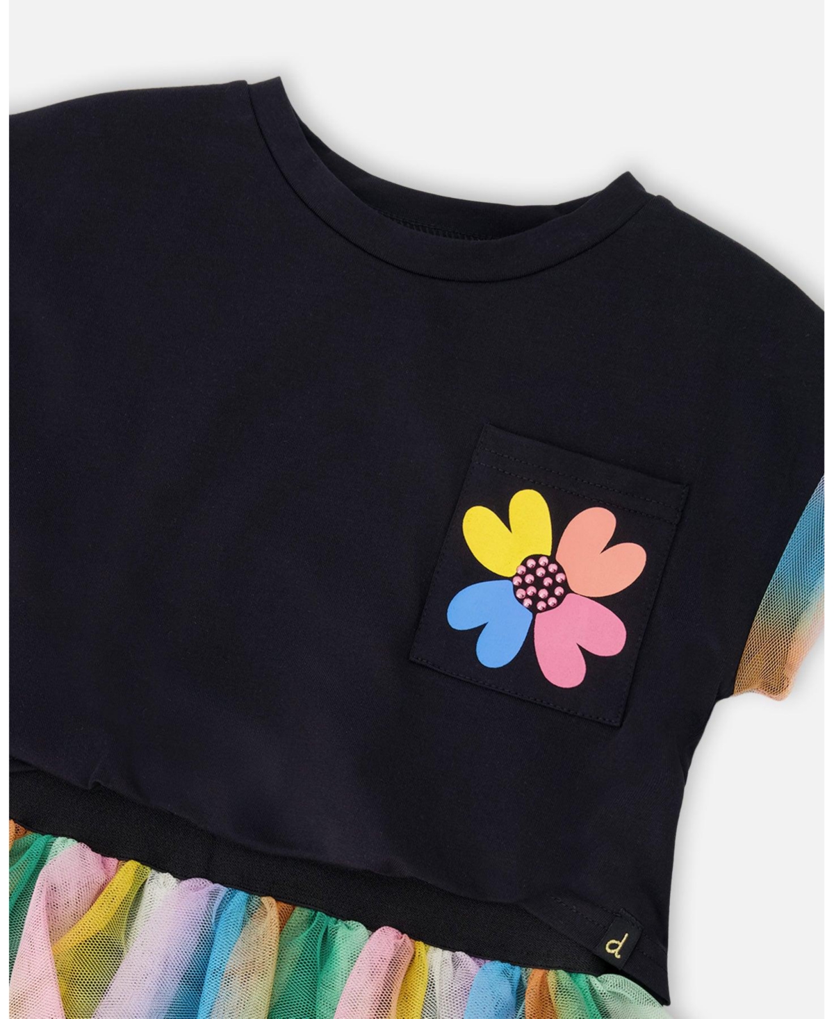 Deux par Toddler Girls Cotton and Mesh Dress