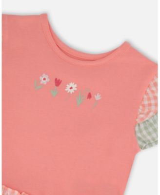 Toddler Girls Cotton Bi-Material Dress