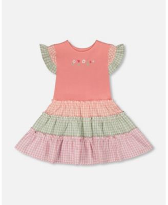 Toddler Girls Cotton Bi-Material Dress