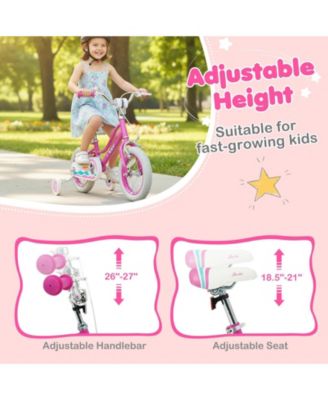 Inch Kids Bike for Aged 3-8 Years Old with Adjustable Handlebar Pink- Starlight Wave