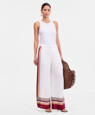 Women's Printed Pull-On Wide-Leg Pants