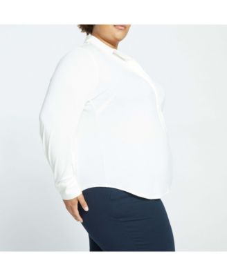 Plus Size Elbe Popover Liquid Jersey Shirt Classic Fit