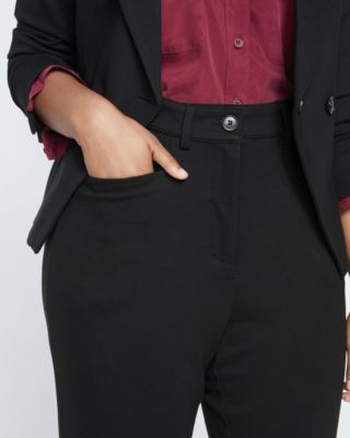 Plus Size Long Cigarette Ponte Pants