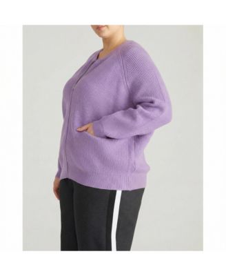 Women's Plus Size Better-Than-Wool Zip Cardigan Sweater