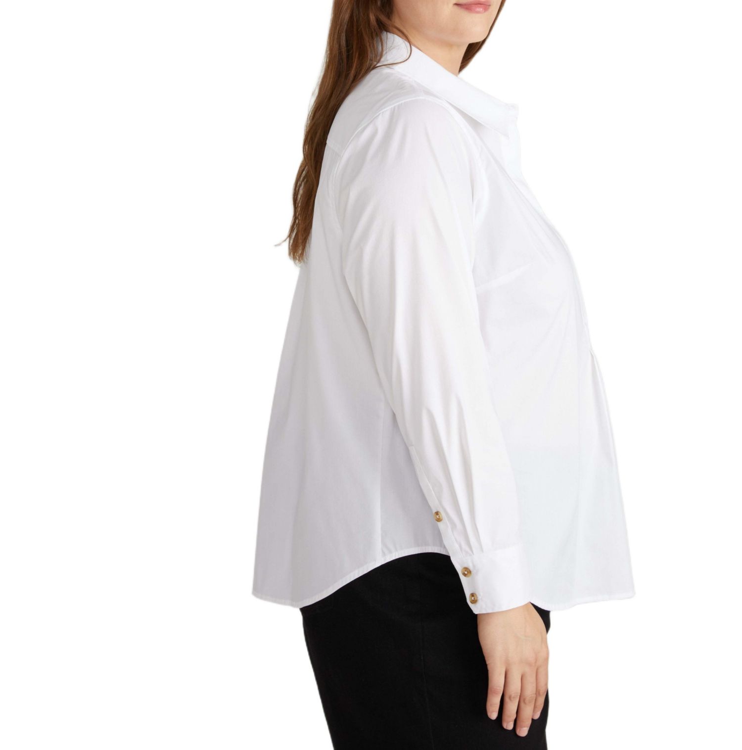 Plus Size Popover Stretch Poplin Shirt Classic Fit