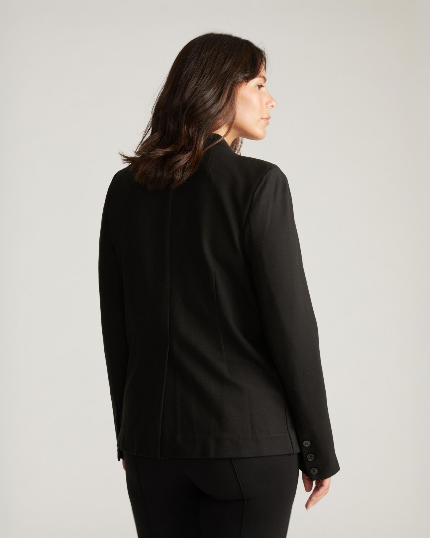 Plus Size Lennox Collarless Ponte Blazer