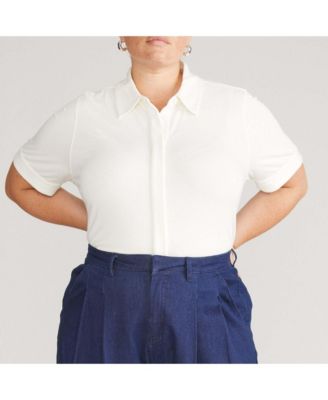 Women's Plus Size Chelsea Liquid Jersey Short Sleeve Shirt