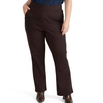 Plus Size Pull On Bootcut Ponte Pants