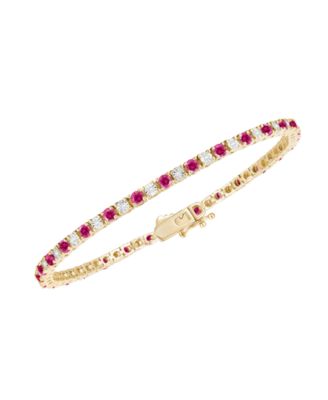 Multi-Gemstone Bracelet in 14k Gold Over Sterling Silver (Also in Sterling Silver)