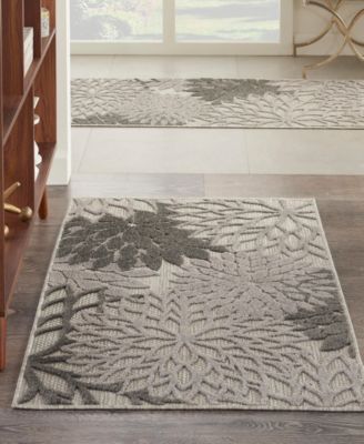 Aloha ALH05 Silver 2'8" x 4' Outdoor Area Rug