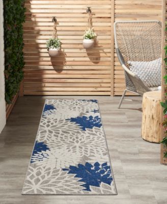 Aloha ALH05 Ivory and Navy 2'3" x 8' Runner Rug