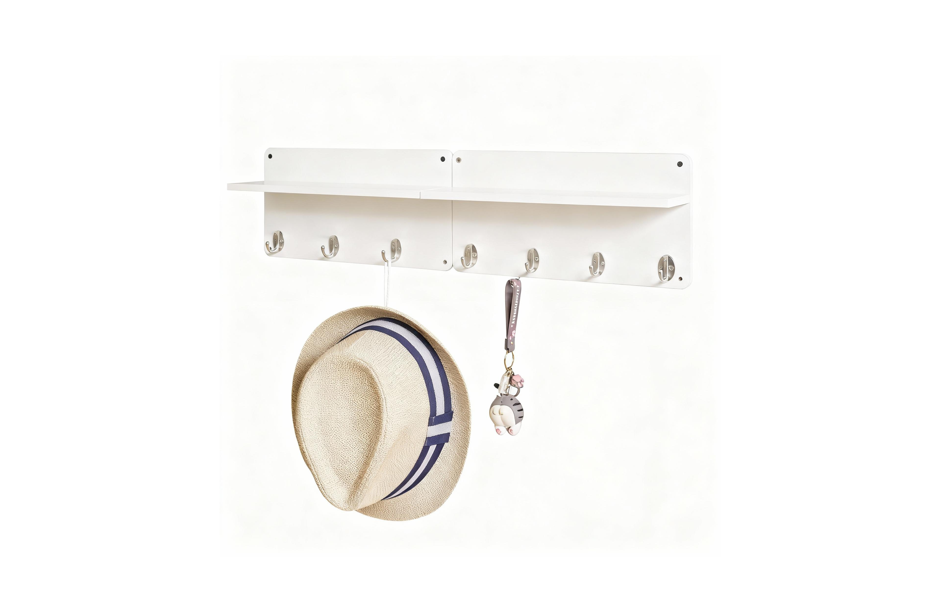 Yigii 2 Pack Wall Organizer: Stylish, Space Saving, Versatile Storage for Coats, Bags, Keys