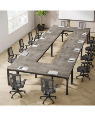 6.5ft Conference Room Table, 291.34" W x 78.74" D Large Office Meeting Table (8 Pcs)