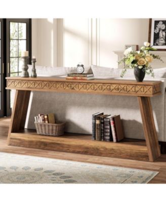 Farmhouse Console Table, Wood 70.9 Inch Extra Long Entryway Table with Storage, Narrow Long Sofa Tables Behind Couch