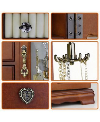 Elegant High-Grade Jewelry Box with 4 Drawers, Carousel, Mirror