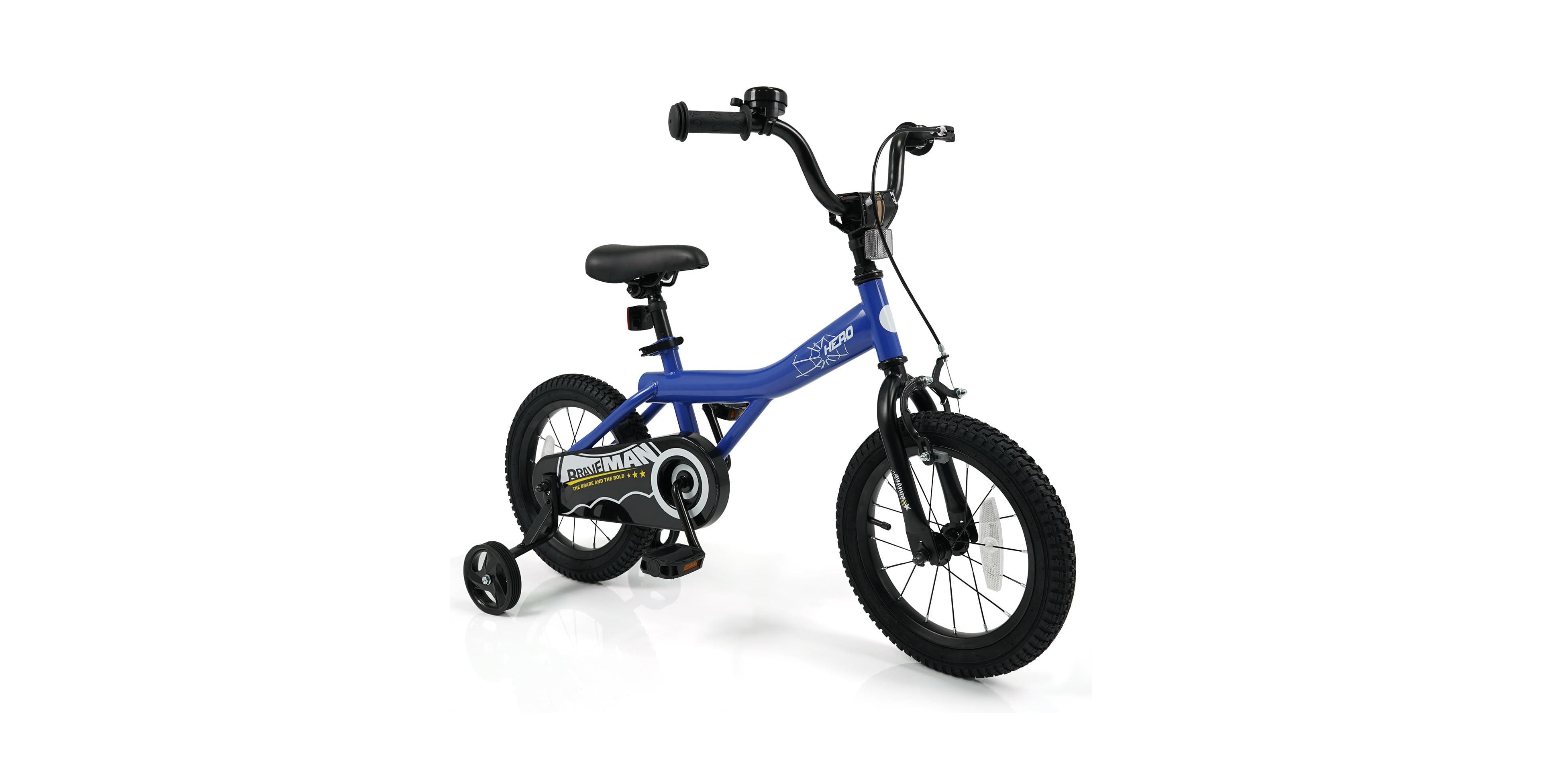 Mecale 12-Inch Brave Hero Kids Bike with Removable Training Wheels and Adjustable Seat, Ages 3+